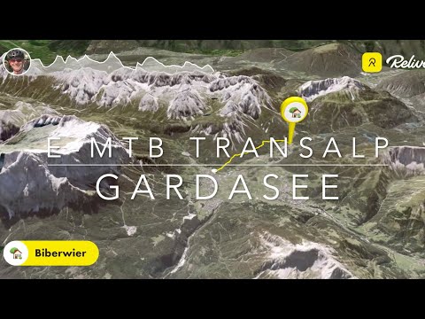 3D Flug der E-MTB Transalp Gardasee Tour von Biberwier an den Lago mit go-ebike.de