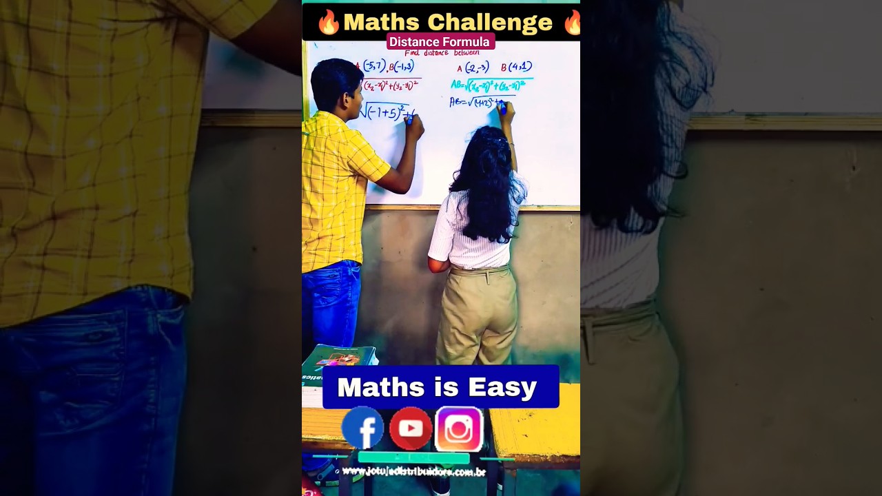 Class 10 Maths Chapter 7 | Coordinate Geometry| Distance Formula #fun #shorts #youtubeshorts #trend