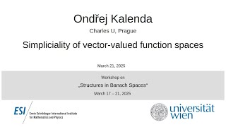 Ondřej Kalenda - Simpliciality of vector-valued function spaces
