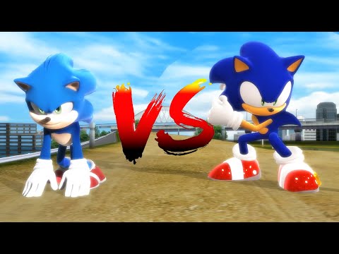 Modern Sonic V.S. Movie Sonic - The Race [Animation] ソニック v. ソニック