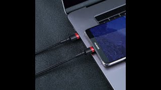 Baseus Cafule USB-C 3A/60W Fast Charge Gevlochten Kabel 1m Zwart/Grijs Kabels