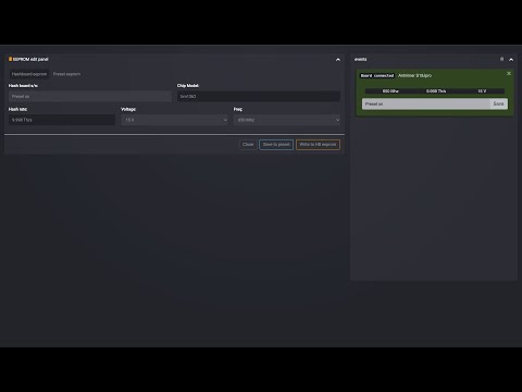 Editor EEPROM e auto‑rilevamento preview