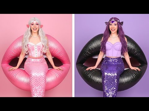 PINK MERMAID vs BLACK MERMAID ✨ Fascinating Mermaid Transformation