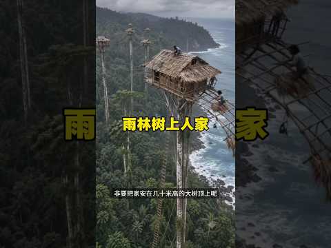 印尼雨林部落，為何把房子建在幾十米高樹上