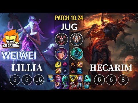 SN Weiwei Lillia vs Hecarim Jungle - KR Patch 10.24