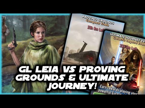 GL Leia Organa vs Every Level of Proving Grounds!  And Her Ultimate Journey - Galaxy of Heroes