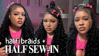 FLIP OVER FULANI BRAIDS WITH WEAVE IN BACK | FLAWLESS BRITNY
