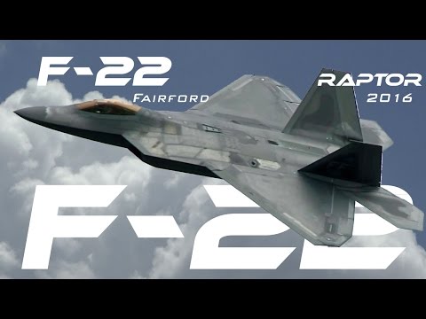 F-22  4K UHD Lockheed F22 Raptor demo Airshow RIAT RAF Fairford 2016  .What a Beast!!!!