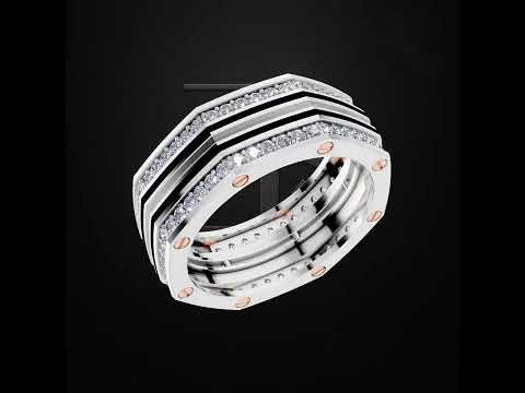 Mens platinum pz 25003 diamond ring