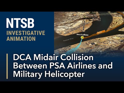 NTSB Animation - DCA Midair Collision Between PSA Airlines and Military Helicopter