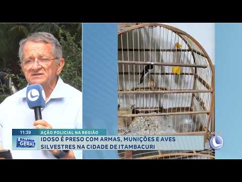 Ação policial na região: Idoso é preso com armas, munições e aves silvestres em Itambacuri.