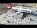 Chinese Farmers Build Full Size Airbus A320 Plane Model