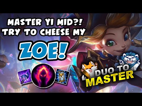 MASTER YI MID?! THEY TRIED TO CHEESE MY ZOE! DUO TO MASTER - VICKSY | League of Legends