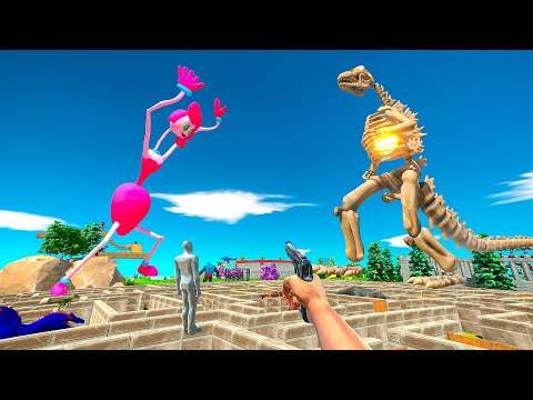 FPS AVATAR SAVE MOMMY LONG LEGS FROM SKELETON GODZILLA MAZE - Animal Revolt Battle Simulator ARBS