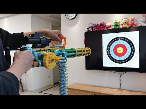 M134 Minigun Gatling Nerf Blaster Review 2022 - Realistic Soft Bullet Toy Gun