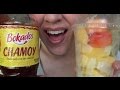 SassEsnacks ASMR Spicy Fruit Cocktail With Chamoy Cóctel De Frutas Con Chamoy Eating Sounds