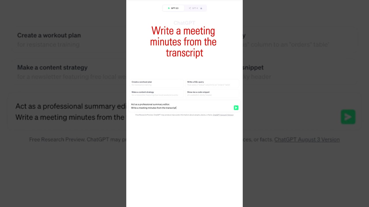 How to train ChatGPT to write a meeting minutes for you?