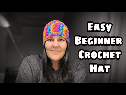 Easy Beginner Basic Beanie/ Crochet Easy Unisex Hat / Free Crochet Tutorial