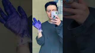 Dying my Hair from Green to Blue! 💙#shorts #hairtransformation
