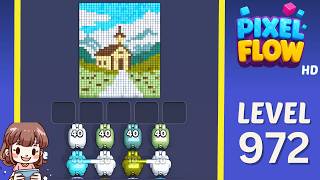 Pixel Flow Level 972 Solution Walkthrough