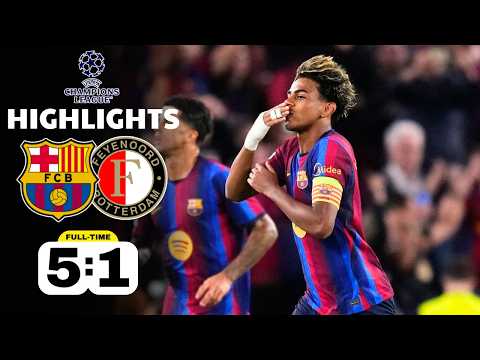 FC Barcelona vs Feyenoord 5-1 Resumen Y Goles Hoy | Champions League 2026/27