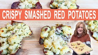 Crispy SMASHED RED POTATOES the Perfect Side Dish for any occasion.