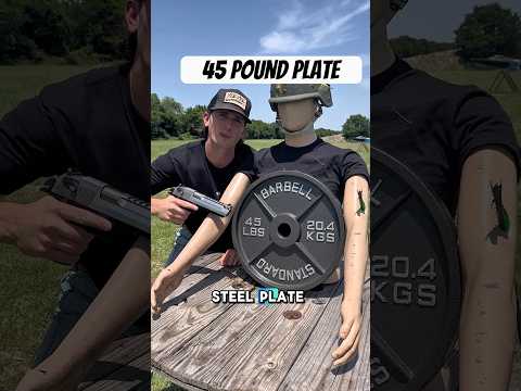 45 Pound Plate vs 50 Cal Sniper Rifle