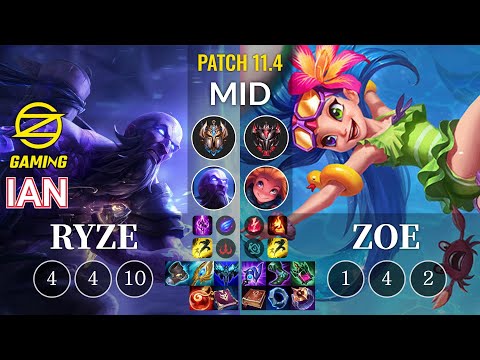 OZ Ian Ryze vs Zoe Mid - KR Patch 11.4