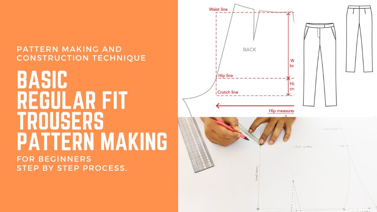 Basic Regular fit women's Trouser Pattern | For Beginners #patternmaking #sewing