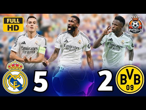 Historic remontada - “Real Madrid (5-2) Dortmund”💥🔥Champions League🌟 Vinicius Junior hat-trick🤯¦FHD💫