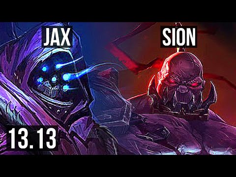 JAX vs SION (TOP) | 3.3M mastery, 1000+ games, 6/2/7 | KR Grandmaster | 13.13
