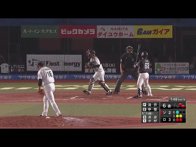 【6回表】 エースの意地!! マリーンズ・涌井が三振でピンチを切り抜ける!! 2018/5/18 M-H