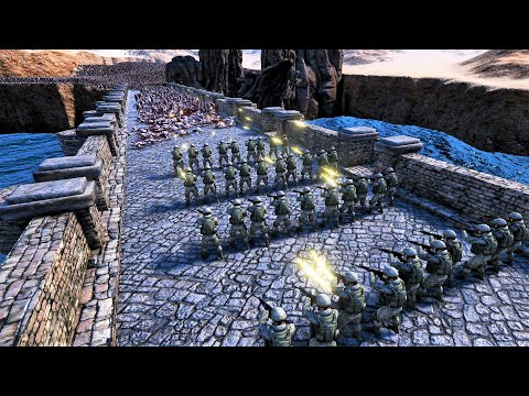 MODERN SOLDIERS DEFEND THE BRIDGE AGAINST PARASITE ZOMBIES - Ultimate Epic Battle Simulator