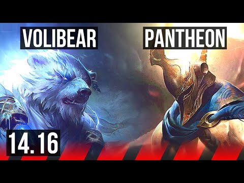 VOLIBEAR vs PANTHEON (TOP) | 900+ games, Godlike | NA Grandmaster | 14.16