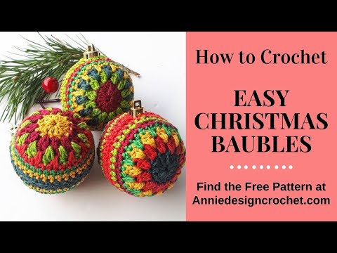 Easy Crochet Christmas Baubles