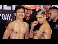 JERWIN ANCAJAS FLASHES ASSASSIN SMILE AFTER WEIGH IN WITH FERNANDO MARTINEZ AS BOTH MAKE WEIGHT!