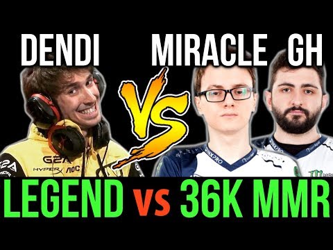 Miracle- GH vs Dendi - 36K Highest MMR Team vs Legend Dota2