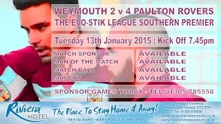 preview picture of video 'Weymouth 2 v 4 Paulton Rovers - 13th January 2014'