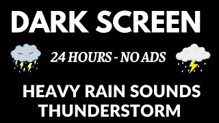 24 HOURS of Gentle Night Rain , Rain Sounds to Sleep, Study, Relax, Reduce Stress, Black Screen