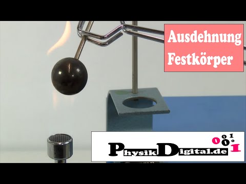 Ausdehnung Festkörper -  Eisenkugel und Loch von physikdigital.de