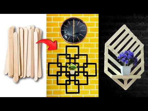 Beautiful DIY with icecream sticks 😍💗| Beautiful wall hanging with icecream sticks #diy #viralvideo