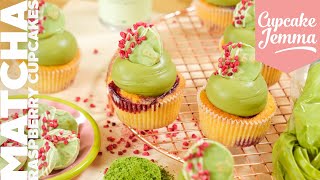 Matcha, White Chocolate & Raspberry Cupcakes | CupcakeJemma