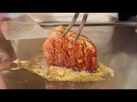 $260 A5 Wagyu Steak and Sukiyaki lunch - Akita Beef Teppanyaki at Ginza Tokyo Japan