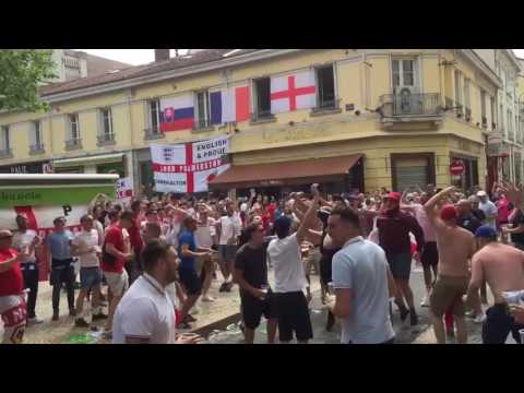 Euro 2016 - England fans in St Etienne today Vardy's on fire