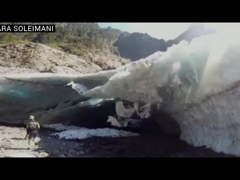 Collapsing ice cave nearly crushes hikers