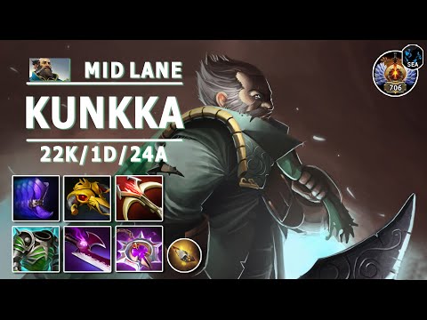 Kunkka Mid Lane | 7.31b | Perfect Kunkka Mid Play | Dota 2 Immortal Gameplay