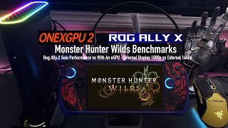 Rog Ally X vs ONEXGPU 2 Monster Hunter Wilds Benchmarks 1080p and 1440p