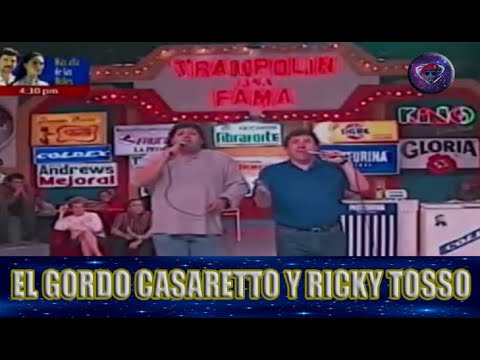 El Gordo Casaretto y Ricky Tosso Cantando al Publico de Trampolin a la Fama