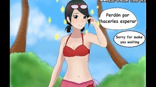 Sarada en bikini sonroja a Boruto ft- Mitsuki - Sarada in a bikini blushes