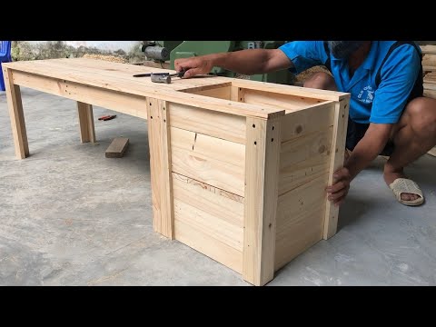 Amazing Woodworking Project From Pallet Wood //  How to build a planter bench - DIY